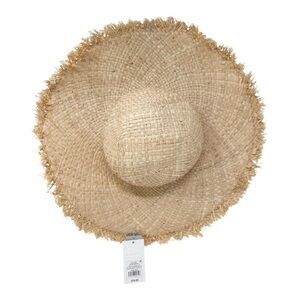 A New Day Women’s Wide Brim Adjustable Raw Edge Straw Hat Natural OS